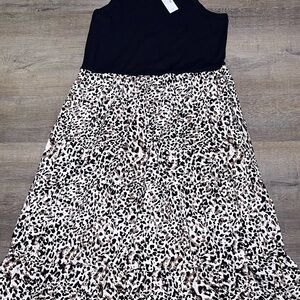 Maurices Black and White Leopard Print Maxi Dress